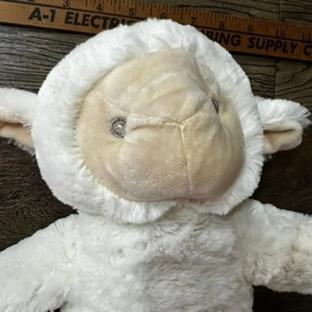 SILVER ONE Cream White Lamb Plush 12" Soft Cuddly Squishy - Picture 3 of 11